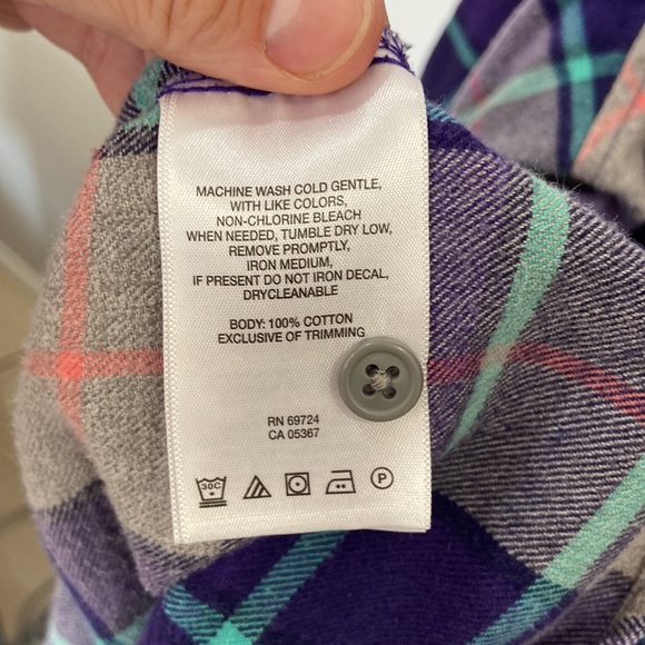 Columbia Simply Put plaid long sleeve flannel button up shirt women size small - Picture 7 of 7